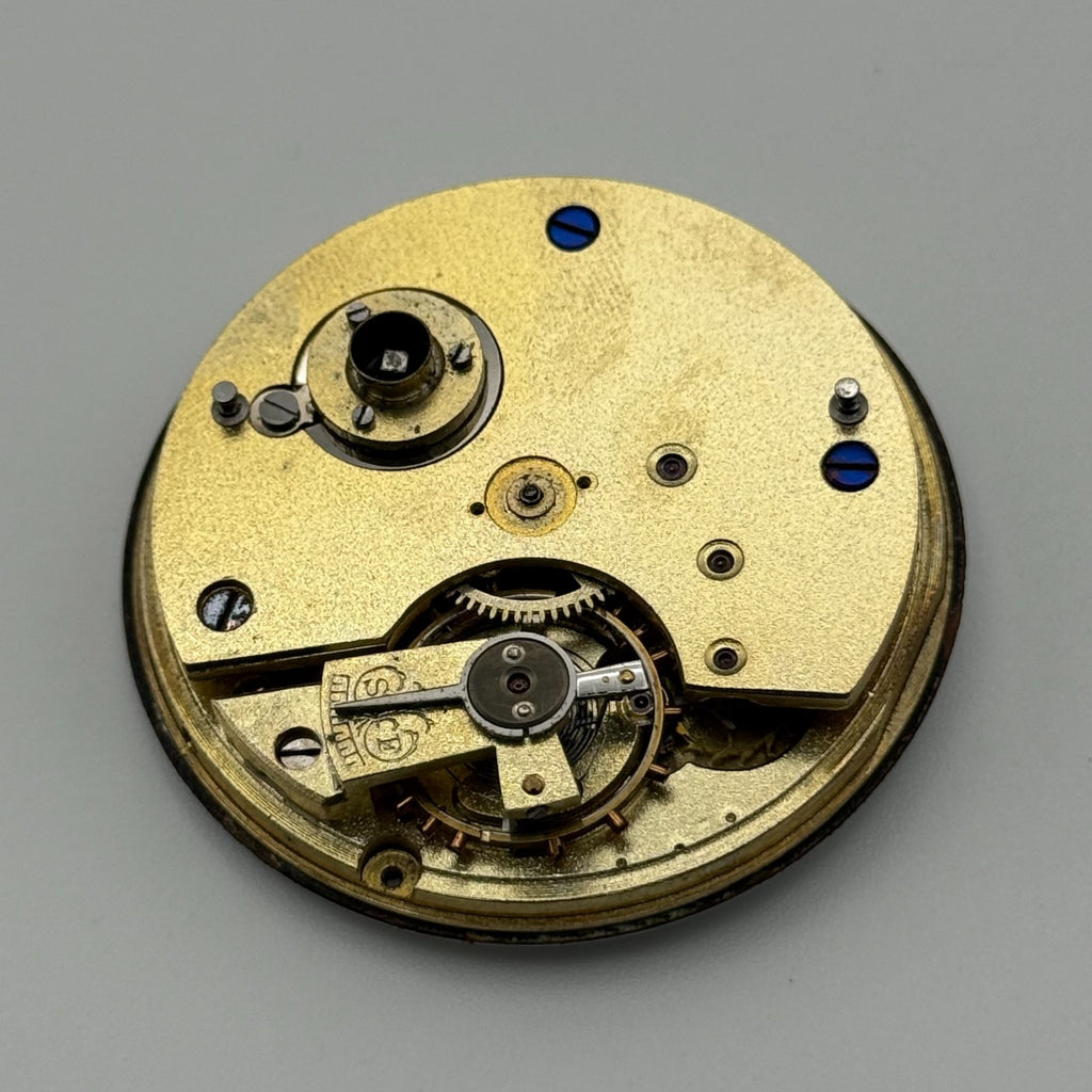 Swiss Lever Pocket Watch Movement - Unidentified - Antique Parts / Repair 42.7mm