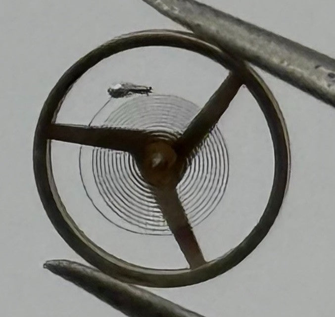 FHF 159 Balance Wheel Complete And Spring 3-10''' 190 M Watch Movement Parts NOS