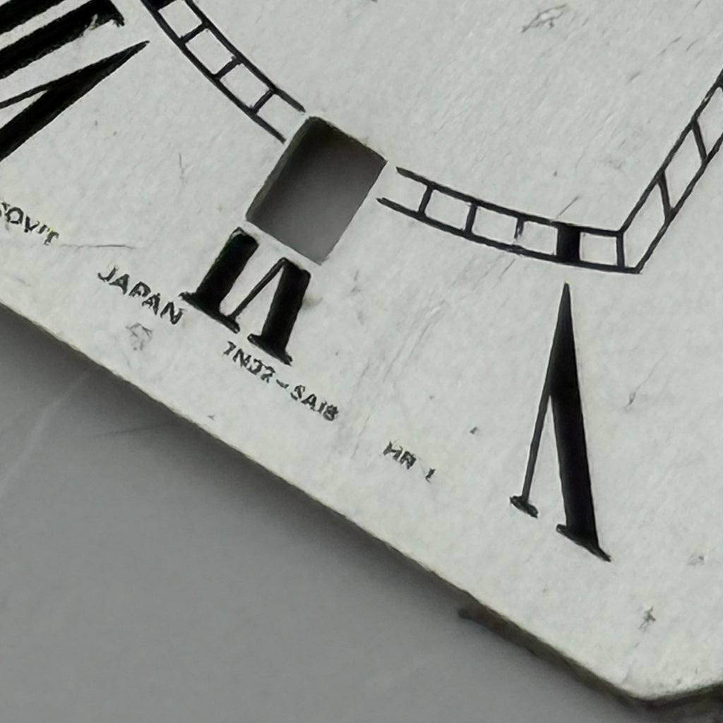 Seiko 7N02-5A18 Watch Dial Rectangular White Japan Spare Parts Repair 22.7mm