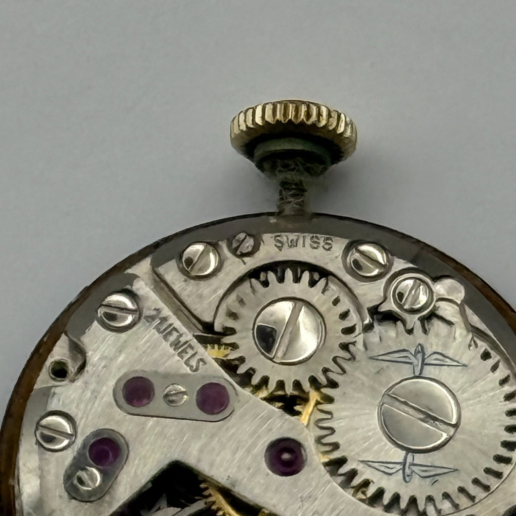 FHF 34-21 Watch Movement - Rotary Blue Dial Ladies 17.2m - For Parts / Repair