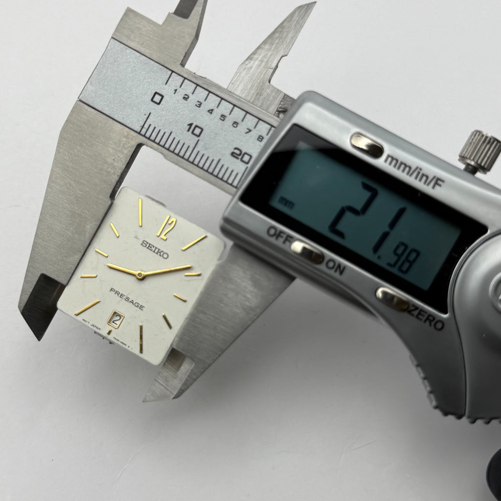 Seiko 7N39-6B68 Watch Dial Presage Rectangular White Spare Parts Repair 21.9mm