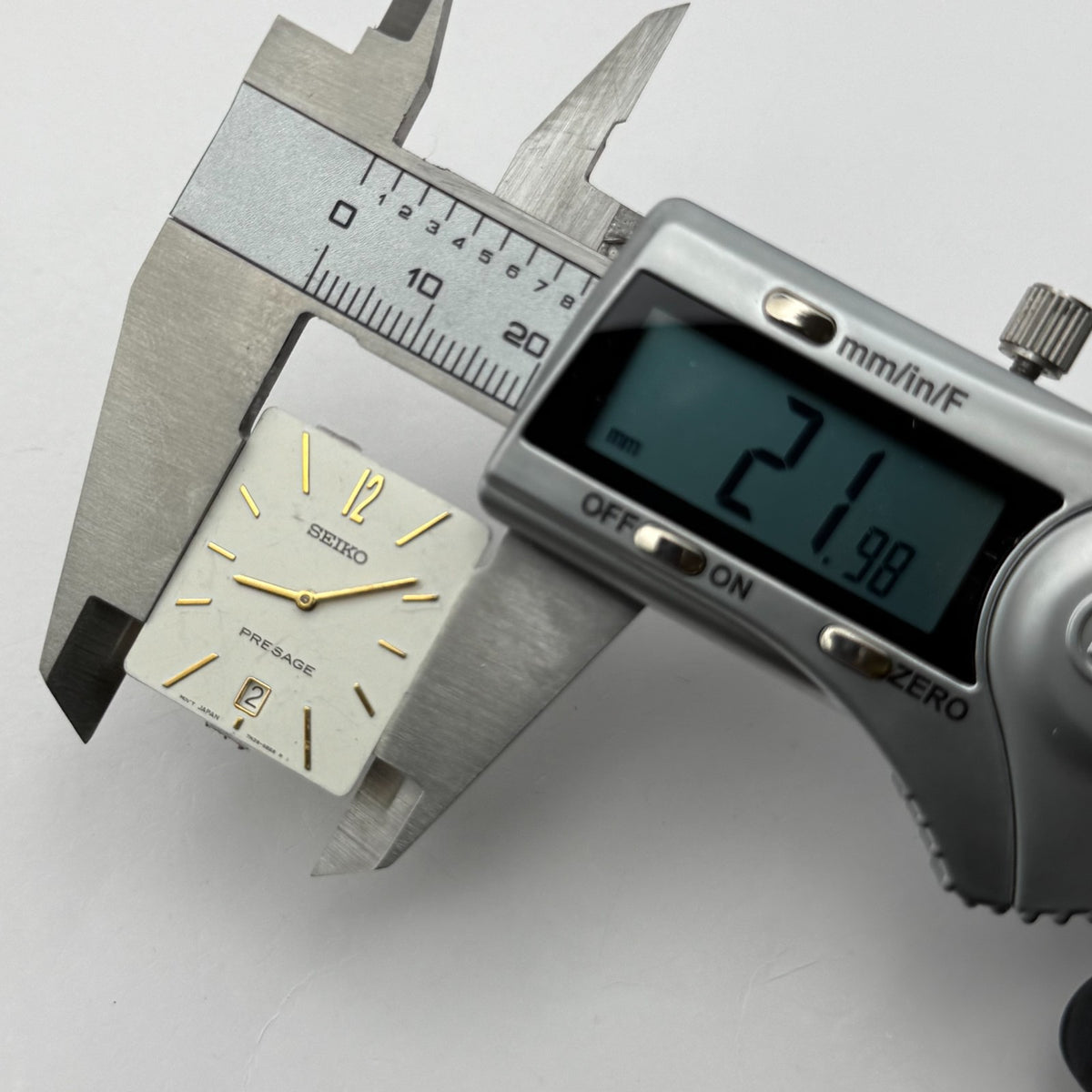 Seiko 7N39-6B68 Watch Dial Presage Rectangular White Spare Parts Repair 21.9mm