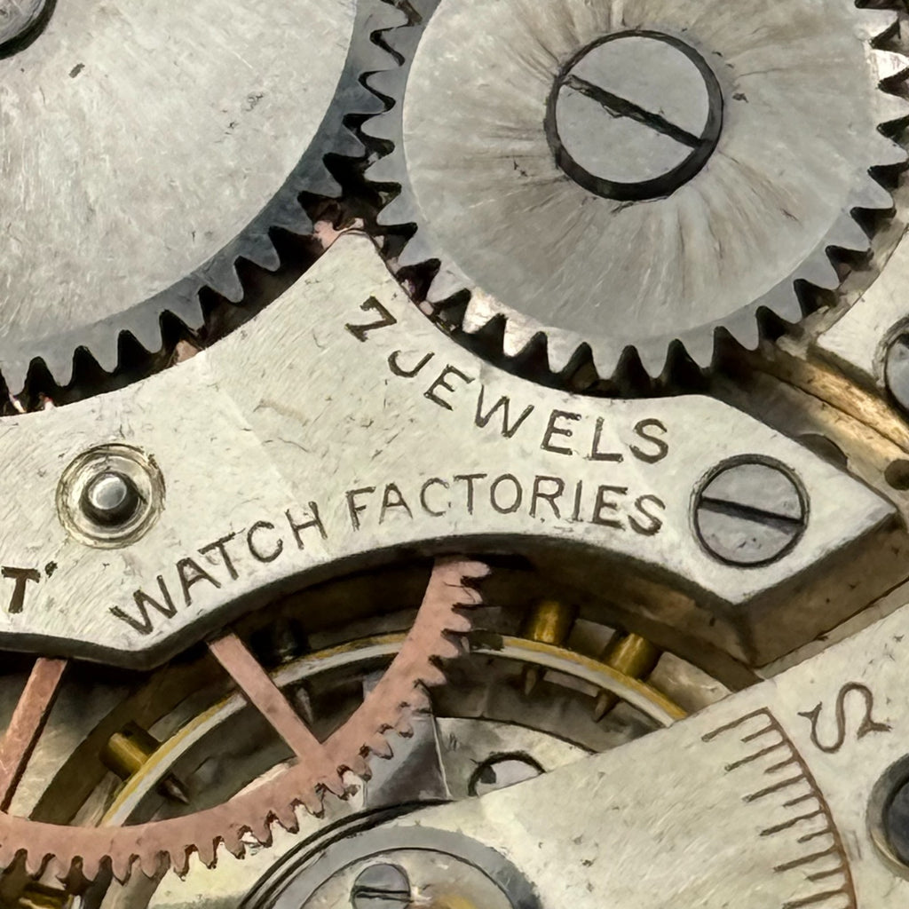 Record Trenton Dreadnought Pocket Watch Movement - Running - For Parts / Repair