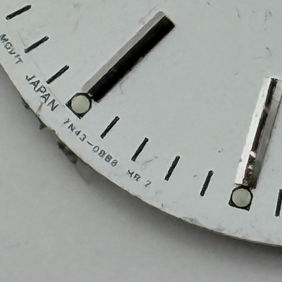 Seiko 7N43-0B68 Watch Dial White Japan Vintage Spare Parts Repair 29.4mm