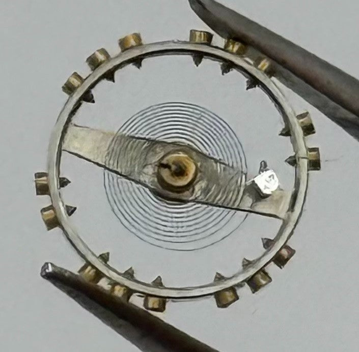 Buser 15 Balance Wheel Complete And Spring Pour Watch Movement Parts Vintage NOS