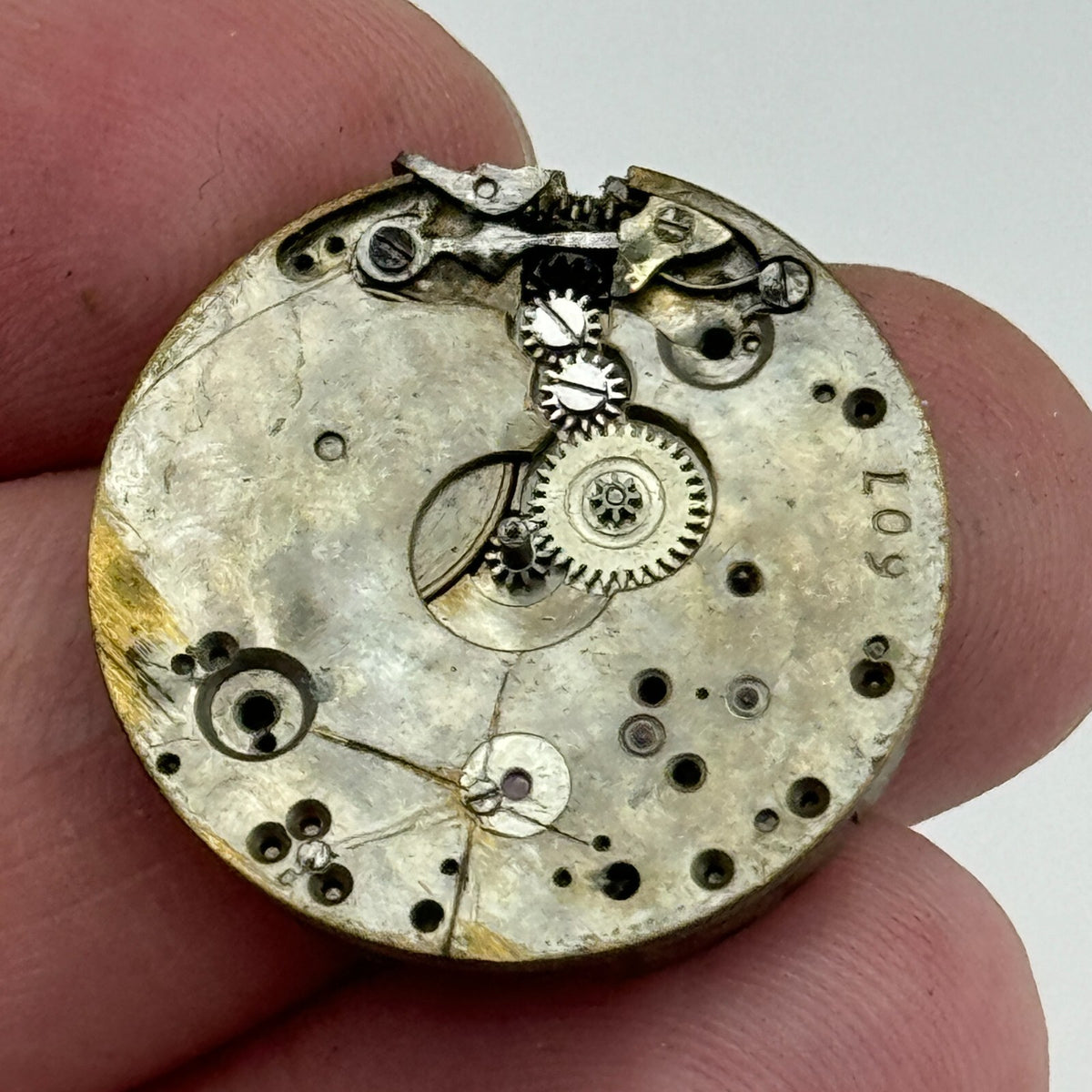 Unidentified Watch Movement Manual Wind Swiss Parts Repair 24.8mm