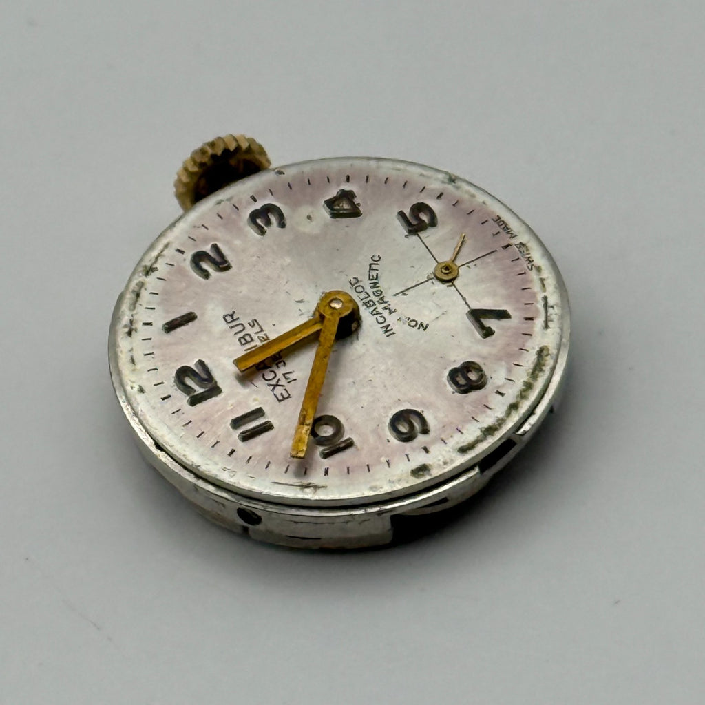 Unitas 6365N Watch Movement Running Excalibur 17 Jewel Swiss Parts Repair 19.6mm