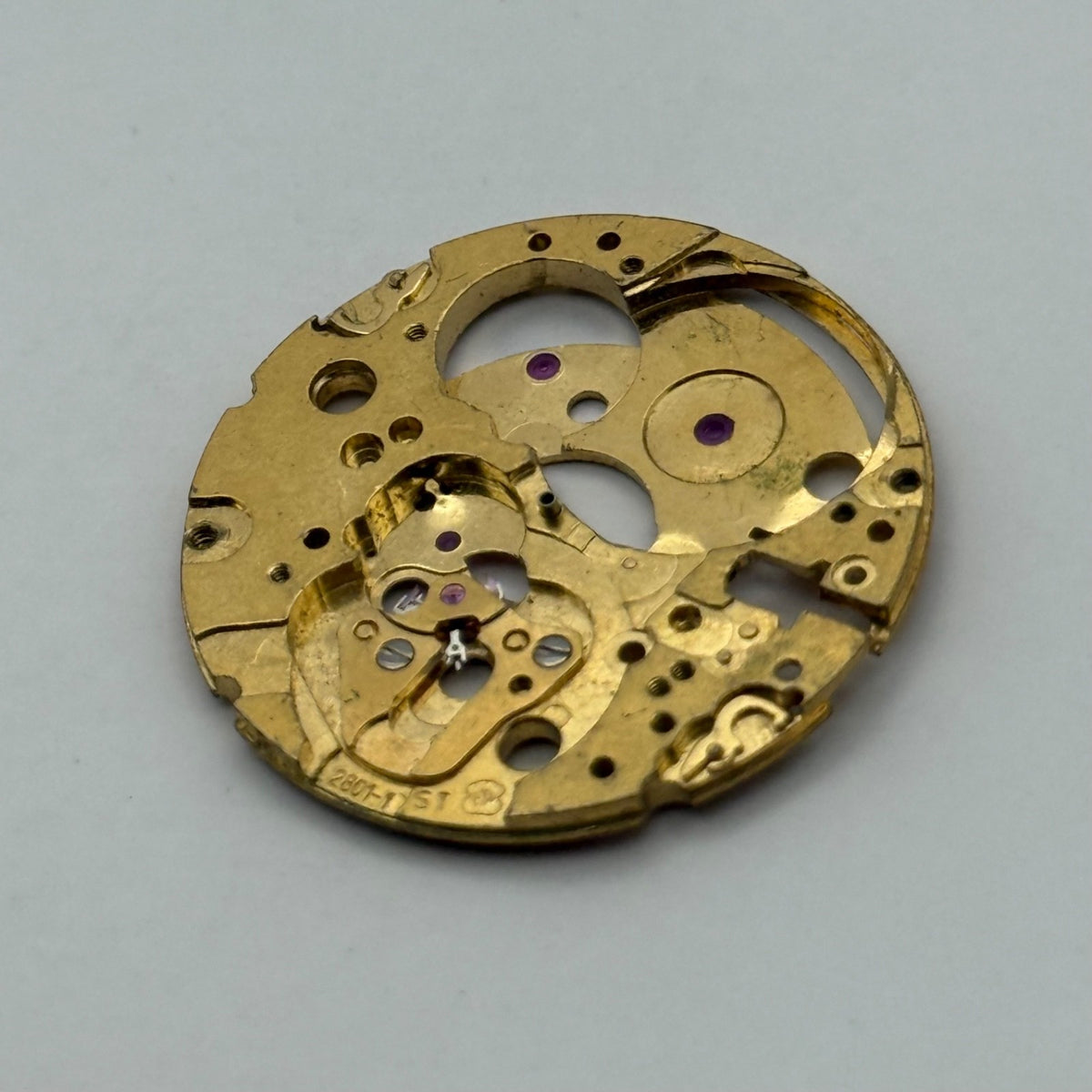 ETA 2801-1 ST Watch Movement - Main Plate - For Parts / Repair - 25.9mm