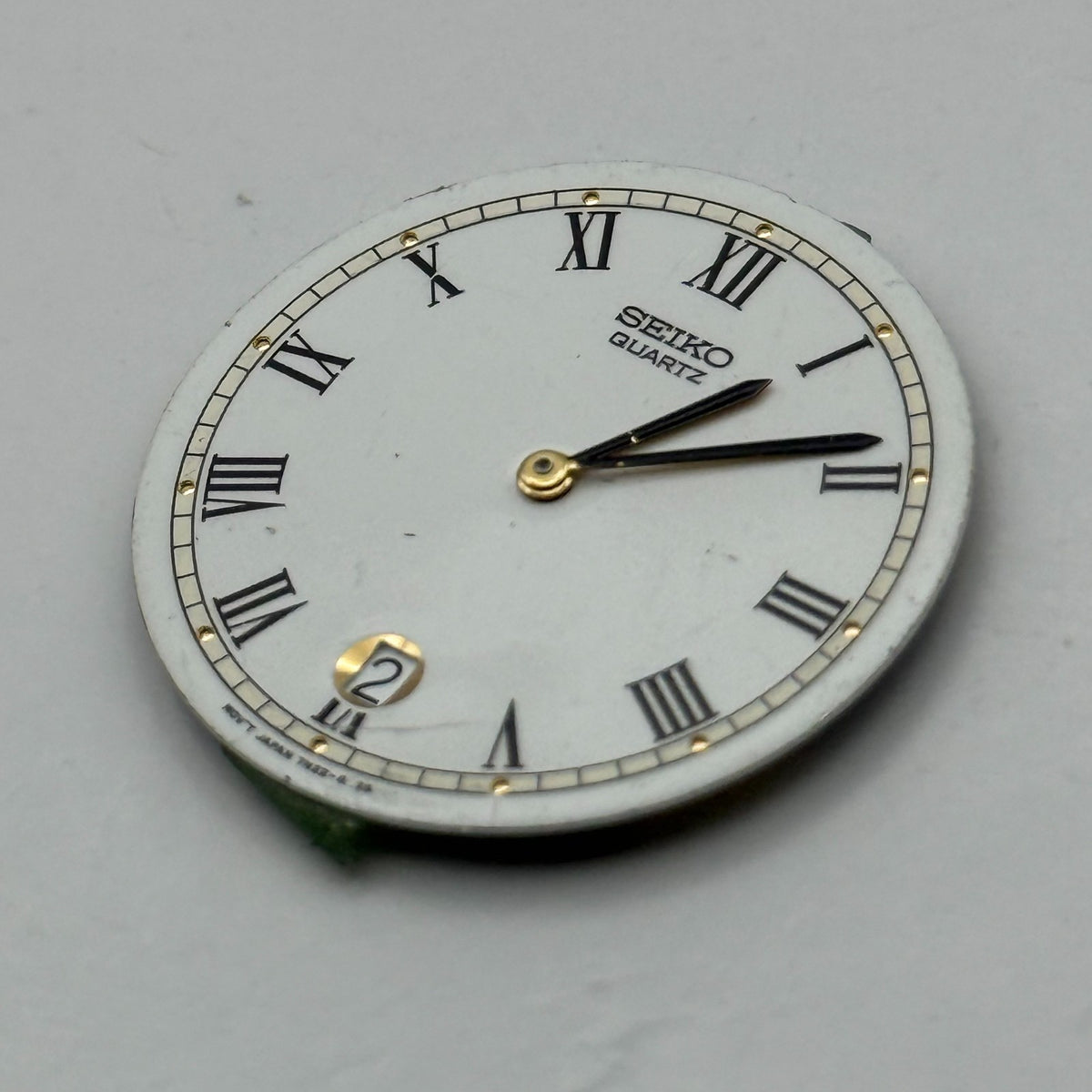 Seiko 7N22-6 Watch Dial Quartz White Japan Vintage Spare Parts Repair 27.5mm