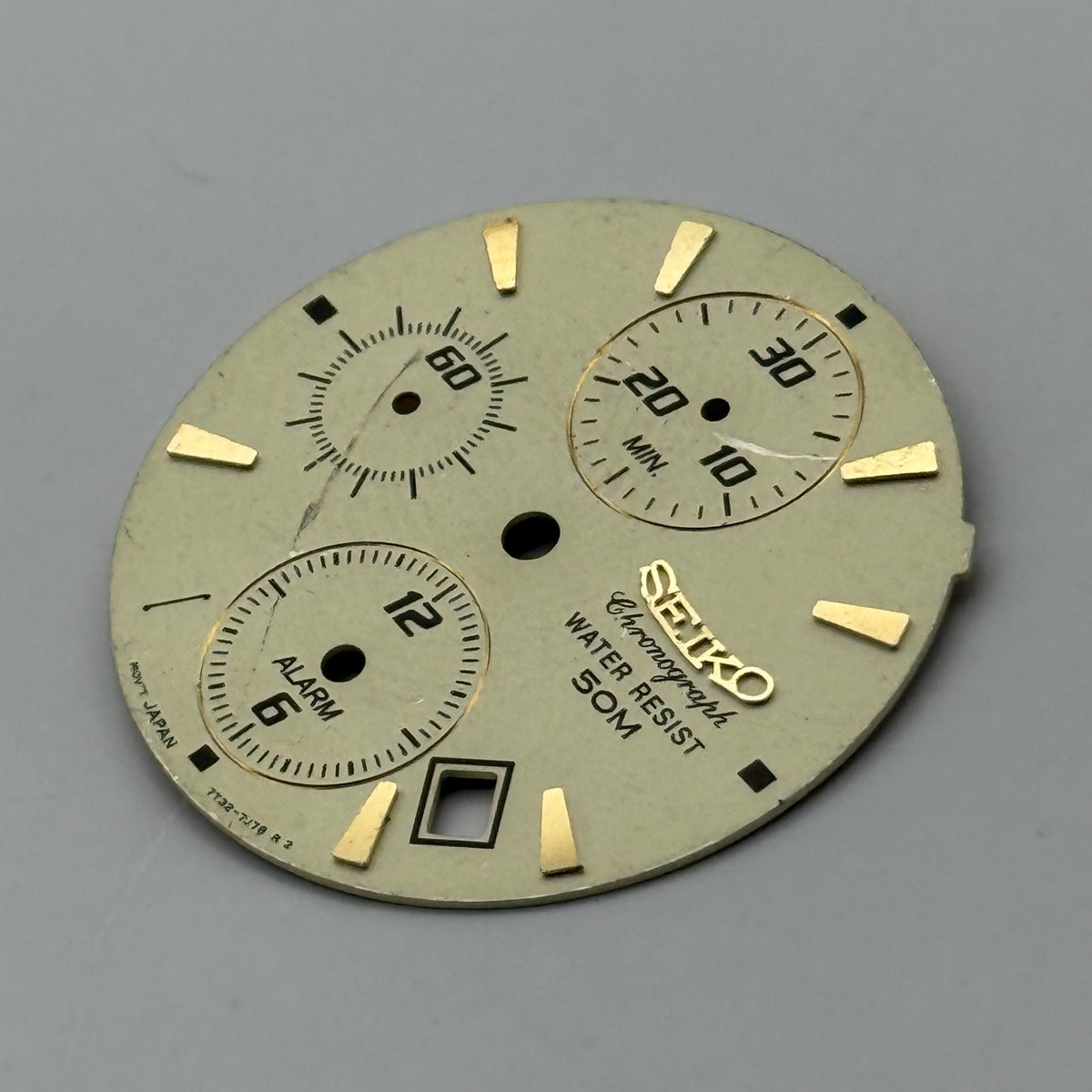 Seiko 7T32-7J78 Watch Dial Chronograph Alarm 50M Spare Parts Repair 27.5mm