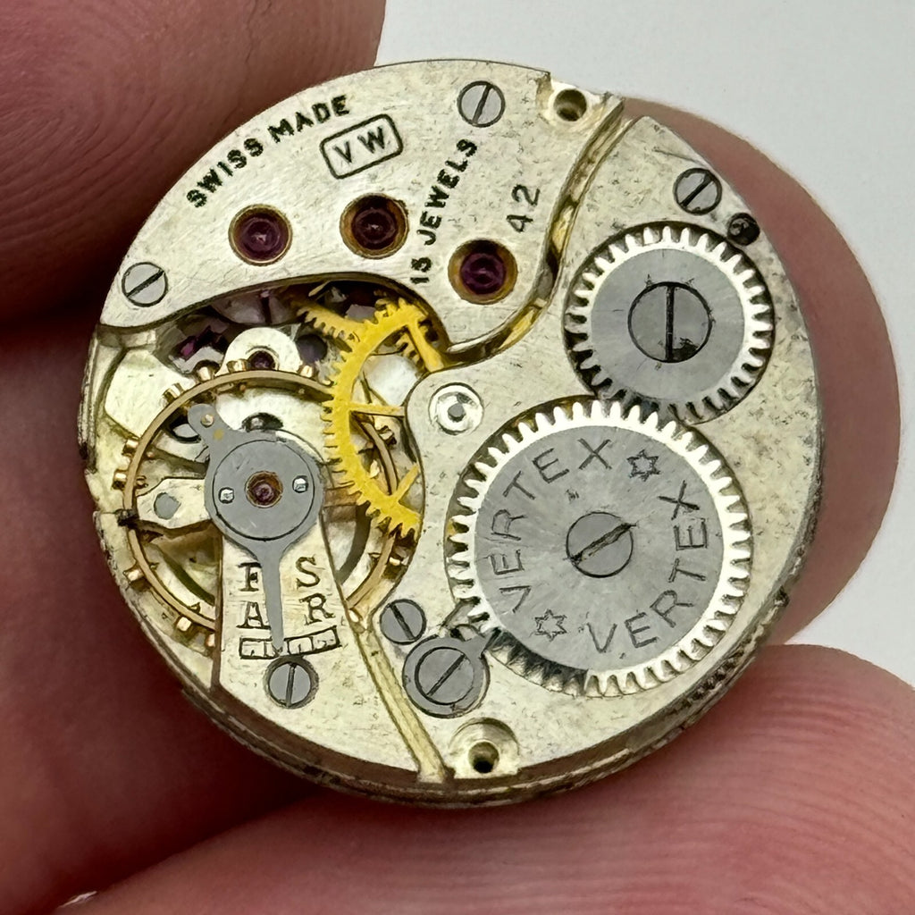 Revue VW Cal 42 Watch Movement Vertex Style Manual Wind Parts 19.6mm 