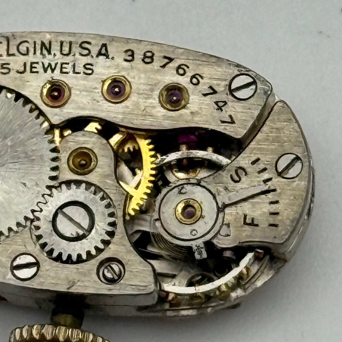 Elgin Grade 541 Model 2 Watch Movement 1940 Vintage American Parts Repair 21/0s 