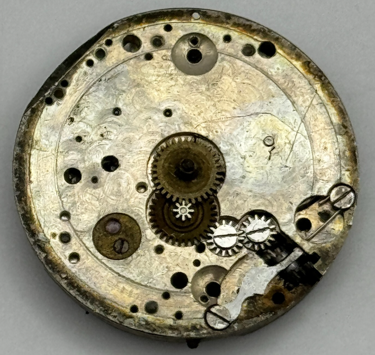 Pistol Watch Movement Vintage Swiss Manual Wind Parts Repair 23.6mm