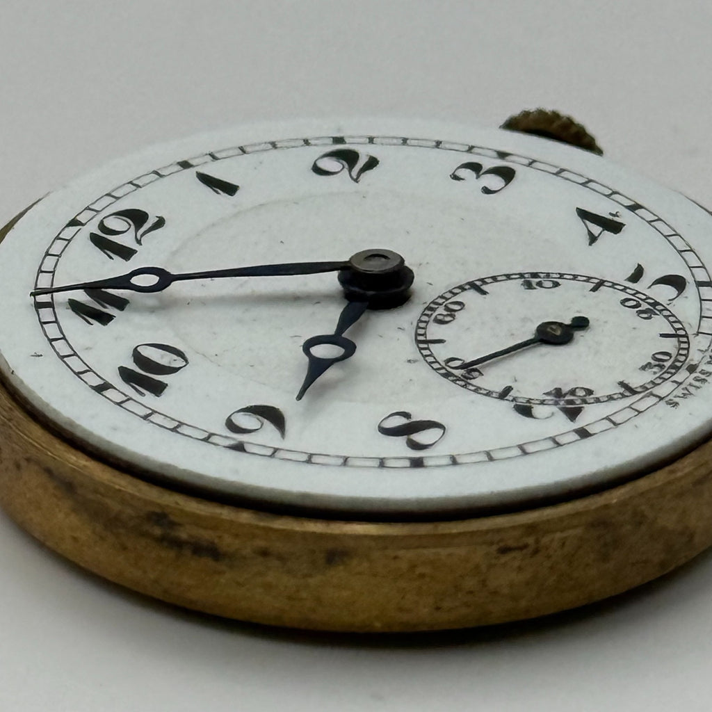 Kurth 180 Watch Movement - 15 Jewels - Running - For Parts / Repair - 22.6mm
