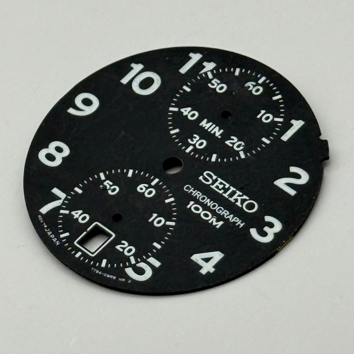 Seiko 7T94-0DR8 Watch Dial Chronograph 100M Black Spare Parts Repair 27.5mm