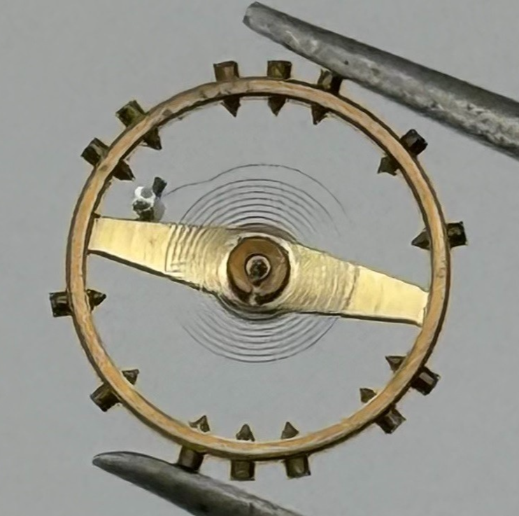 FHF 34 Balance Wheel Complete And Spring 7¾’’’ 1047 M Watch Movement Parts NOS