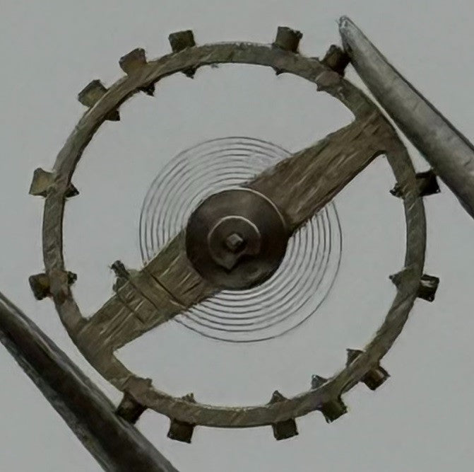 Record 102 Balance Wheel Complete And Spring 8¾’’’ 407 Watch Movement Parts NOS