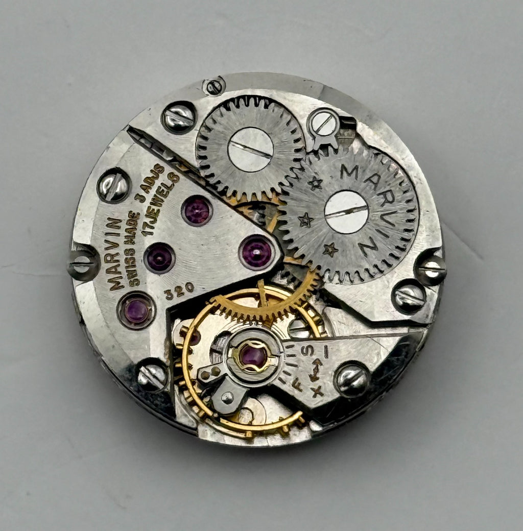 Marvin 320 Watch Movement 17 Jewels 3 ADJS Swiss Manual Wind Parts Repair 19.7mm