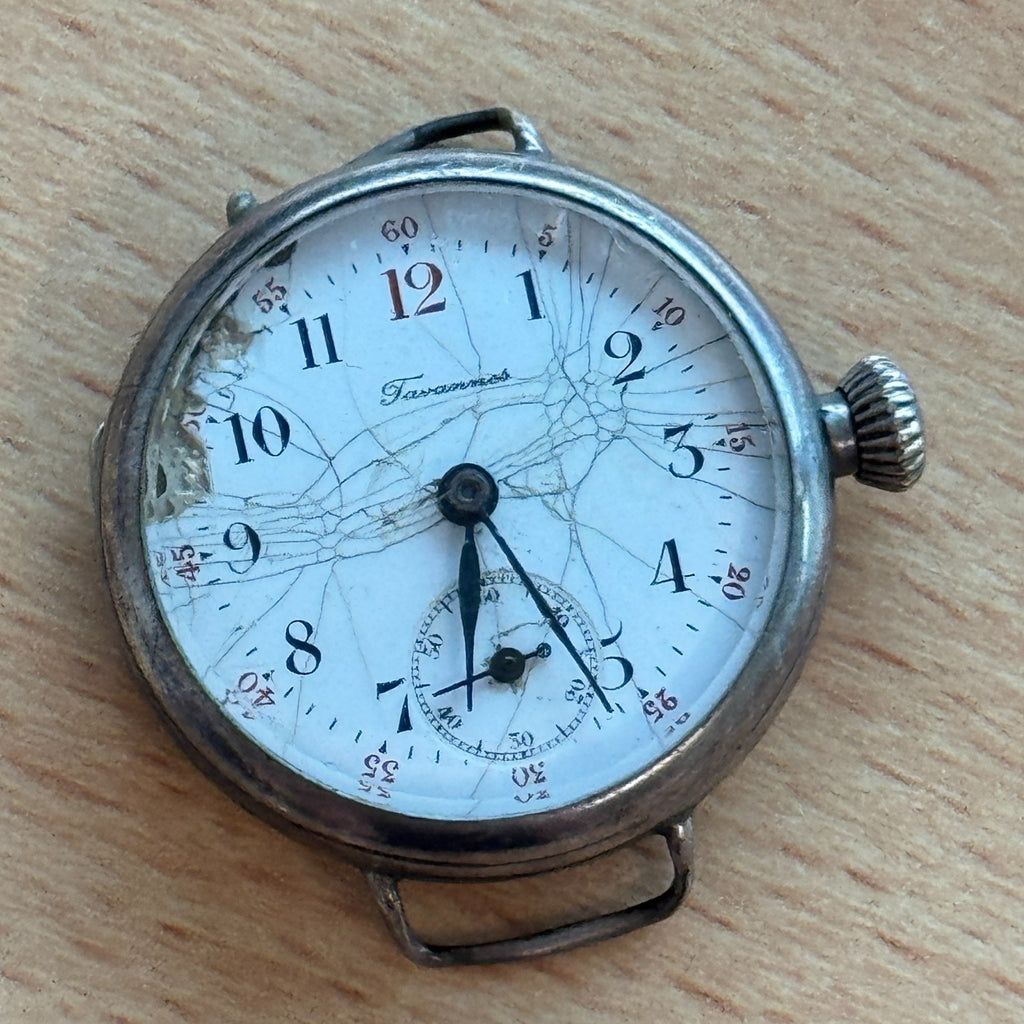 Tavannes Trench Watch - A.W.C.CO Sterling Case - To Restore / Repair - 28mm