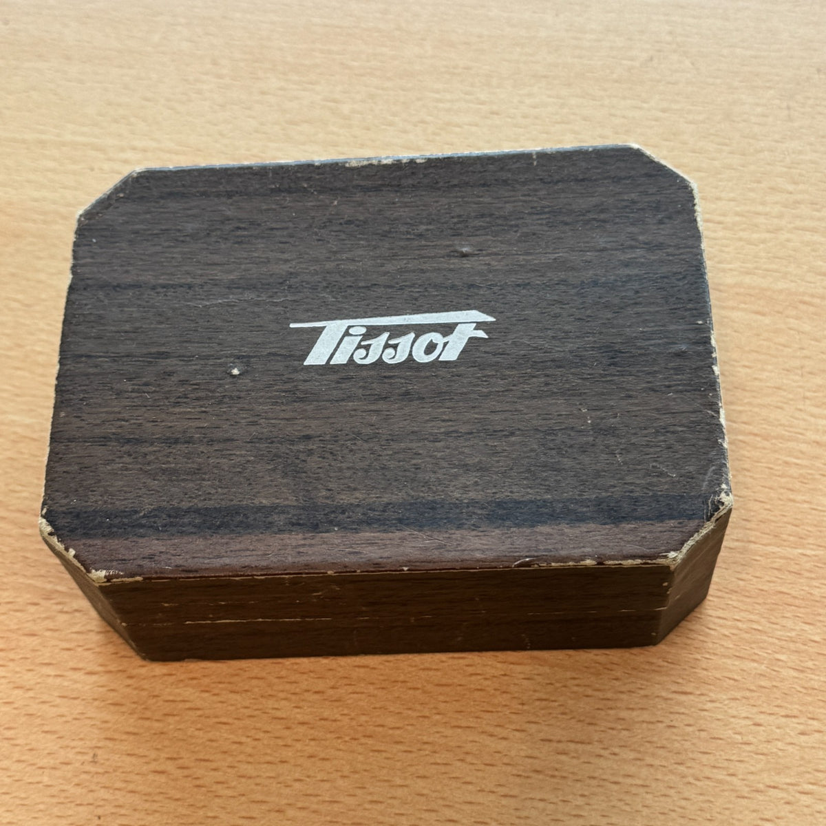 Vintage Tissot Watch Box In Brown - Rare Find For A Collector - 13cm x 9.5cm