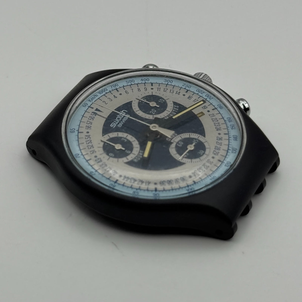 Vintage Swatch Chrono Watch SCN102 Silver Star 1990 ETA Quartz Swiss 39mm Parts 