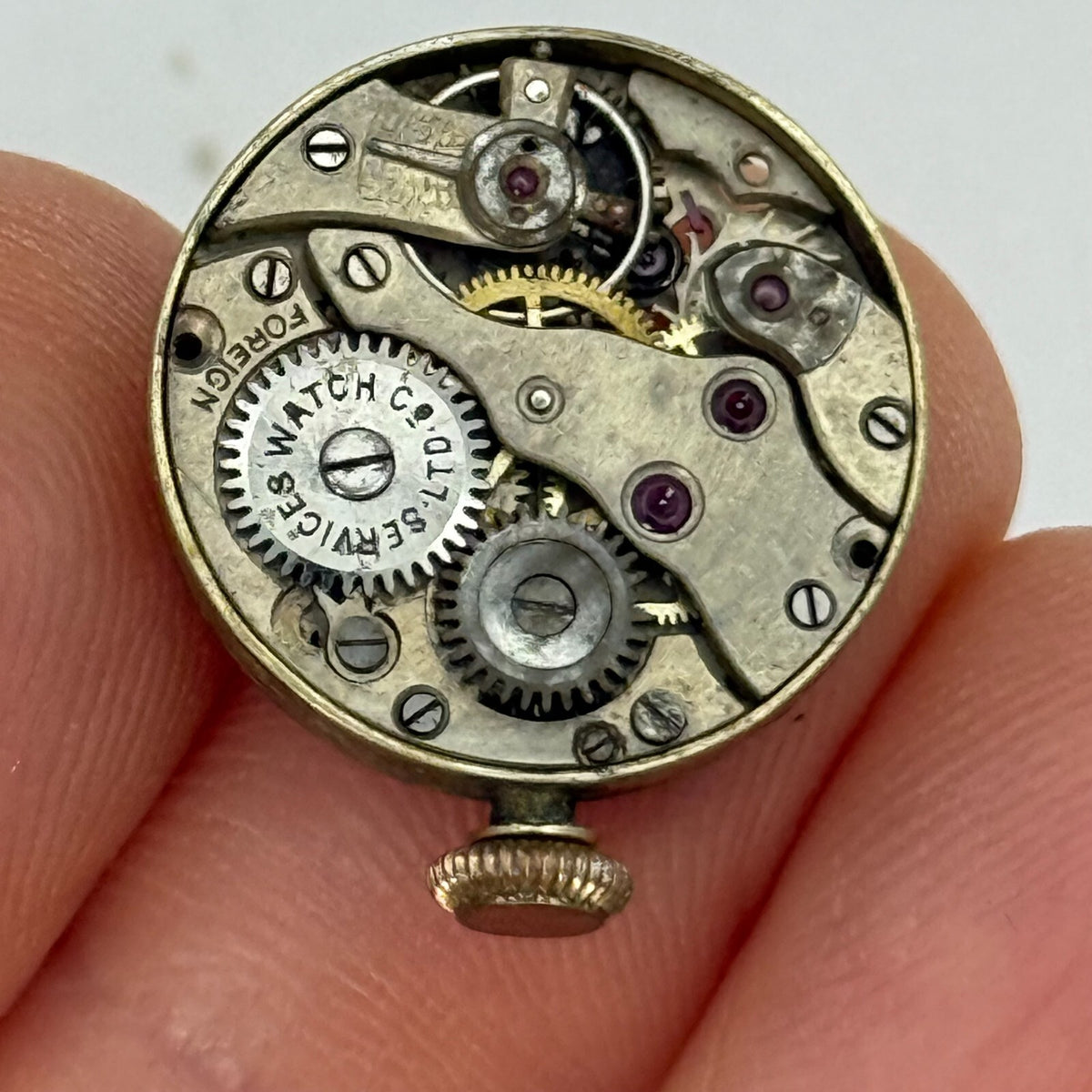 Services Watch Co LTD Cal 235.10 Manual Wind Watch Movement Vintage PARTS 17.8mm