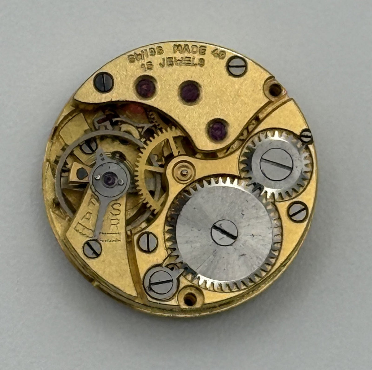 Revue 49 Watch Movement - Rotary -  For Parts / Repair