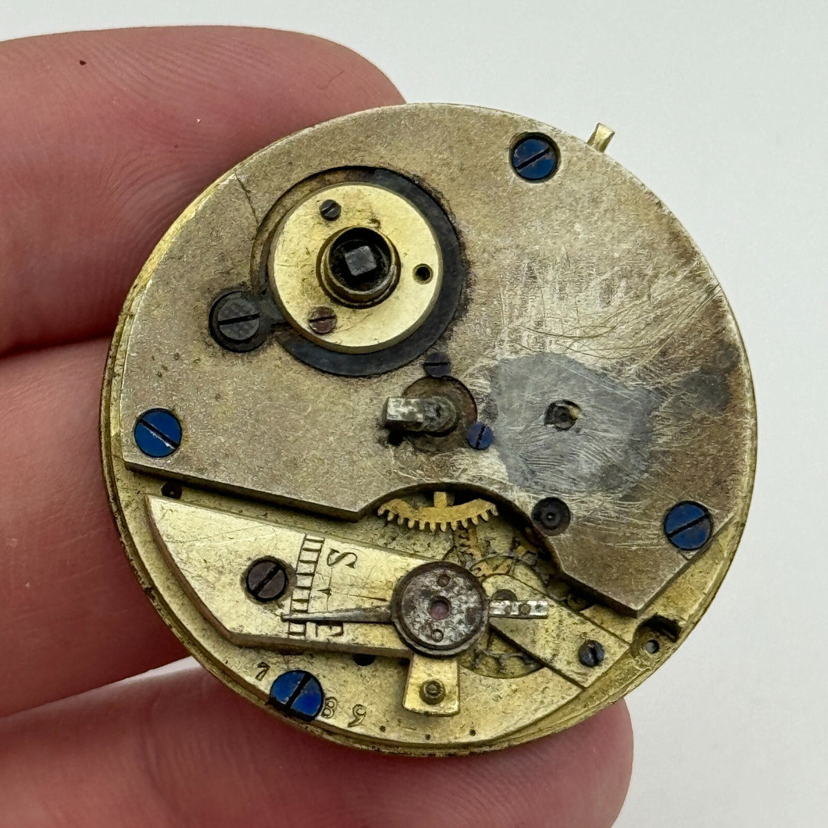 Antique Pocket Watch Movement Key Wound Parts Repair Spares 36.2mm