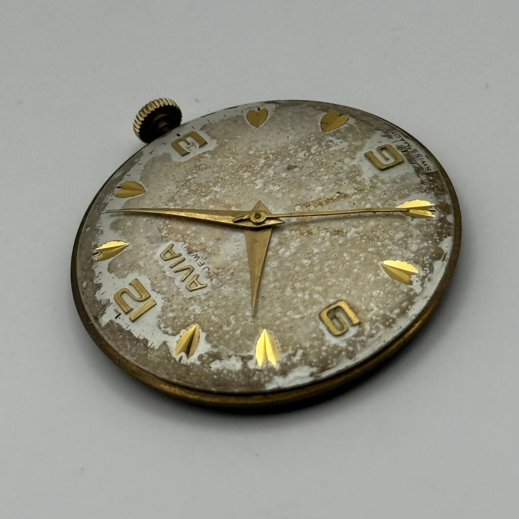 FHF 67 Watch Movement - Avia 15 Jewels - For Parts / Repair - 29.8mm