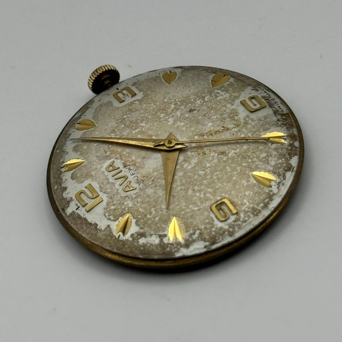 FHF 67 Watch Movement - Avia 15 Jewels - For Parts / Repair - 29.8mm