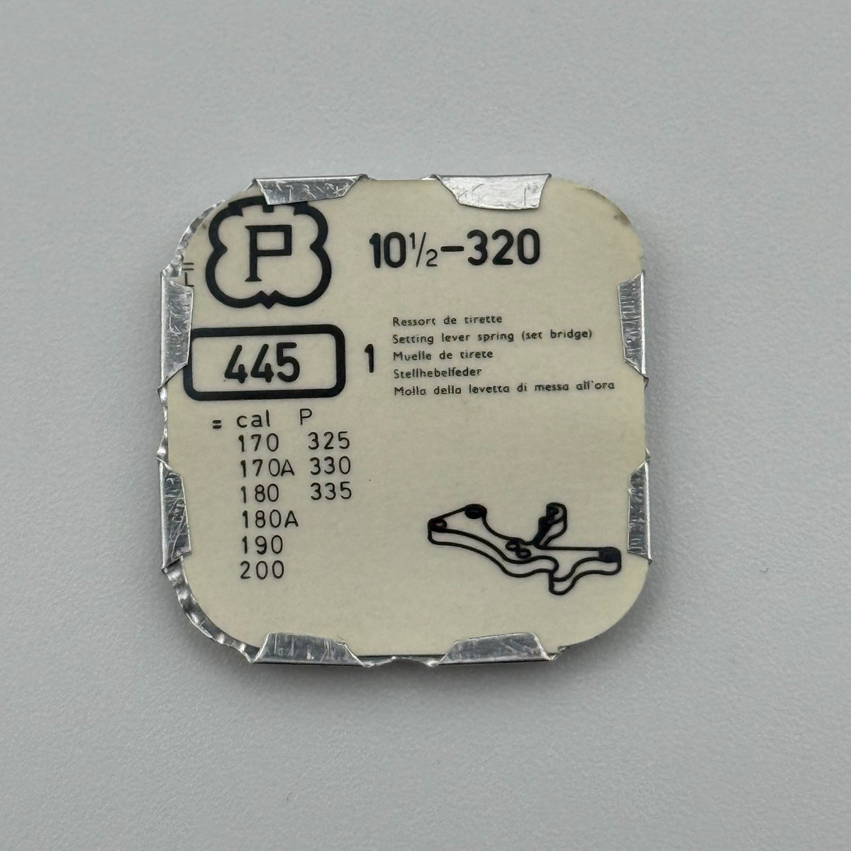 Peseux 320 Setting Lever Spring - 10 1/2 - 445 - New Old Stock - Watch Parts