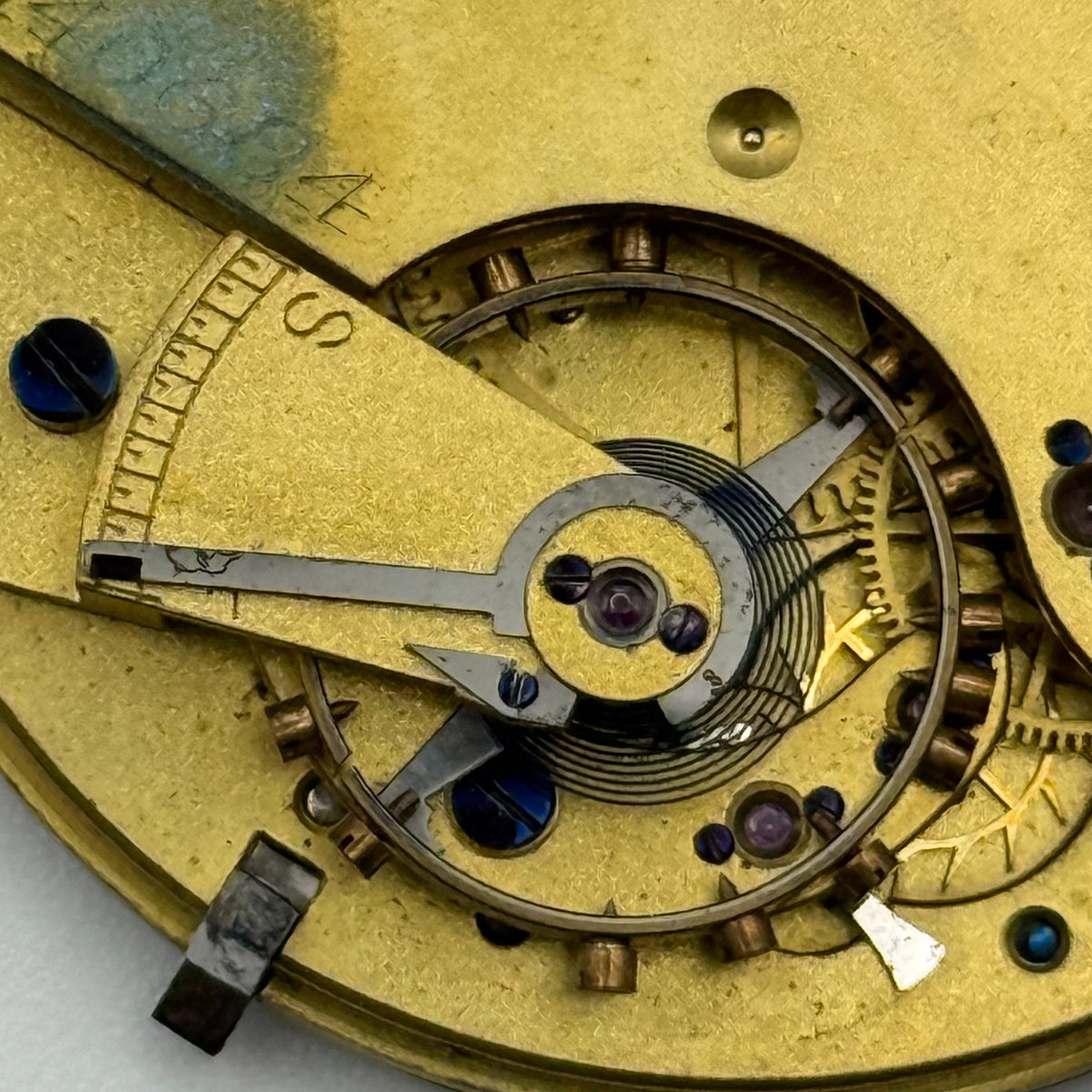 English Lever Pocket Watch Movement - Unidentified - Parts / Repair 44.8mm