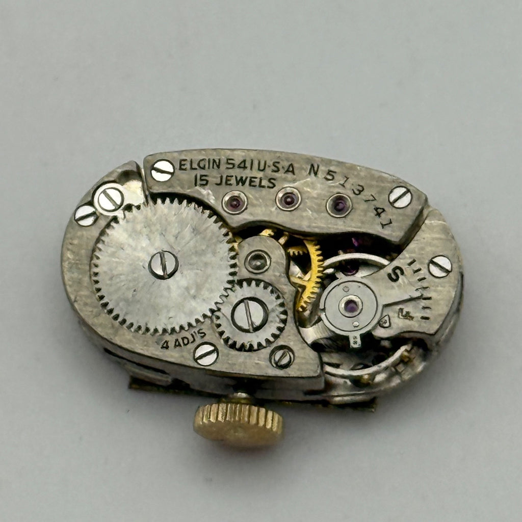 Elgin Grade 541 Model 2 Ladies Watch Movement 1951 American Parts Repair 21/0s 