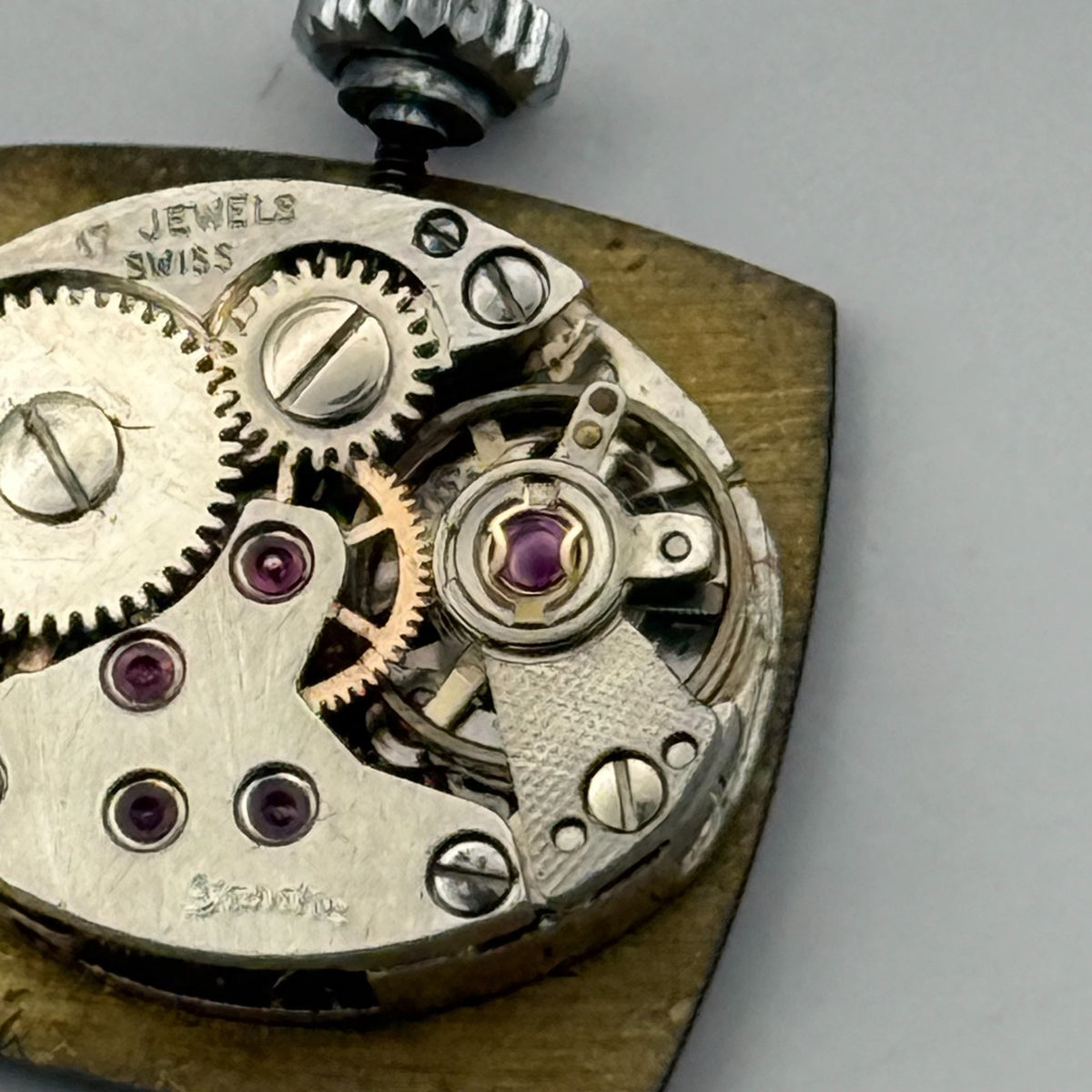 Stone Dial Watch Movement SGT Sandoz Ladies 17 Jewels Manual Wind Parts 12.7mm