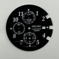 Seiko 7T92-0AR8 Watch Dial Chronograph 100M Black Spare Parts Repair 32.9mm