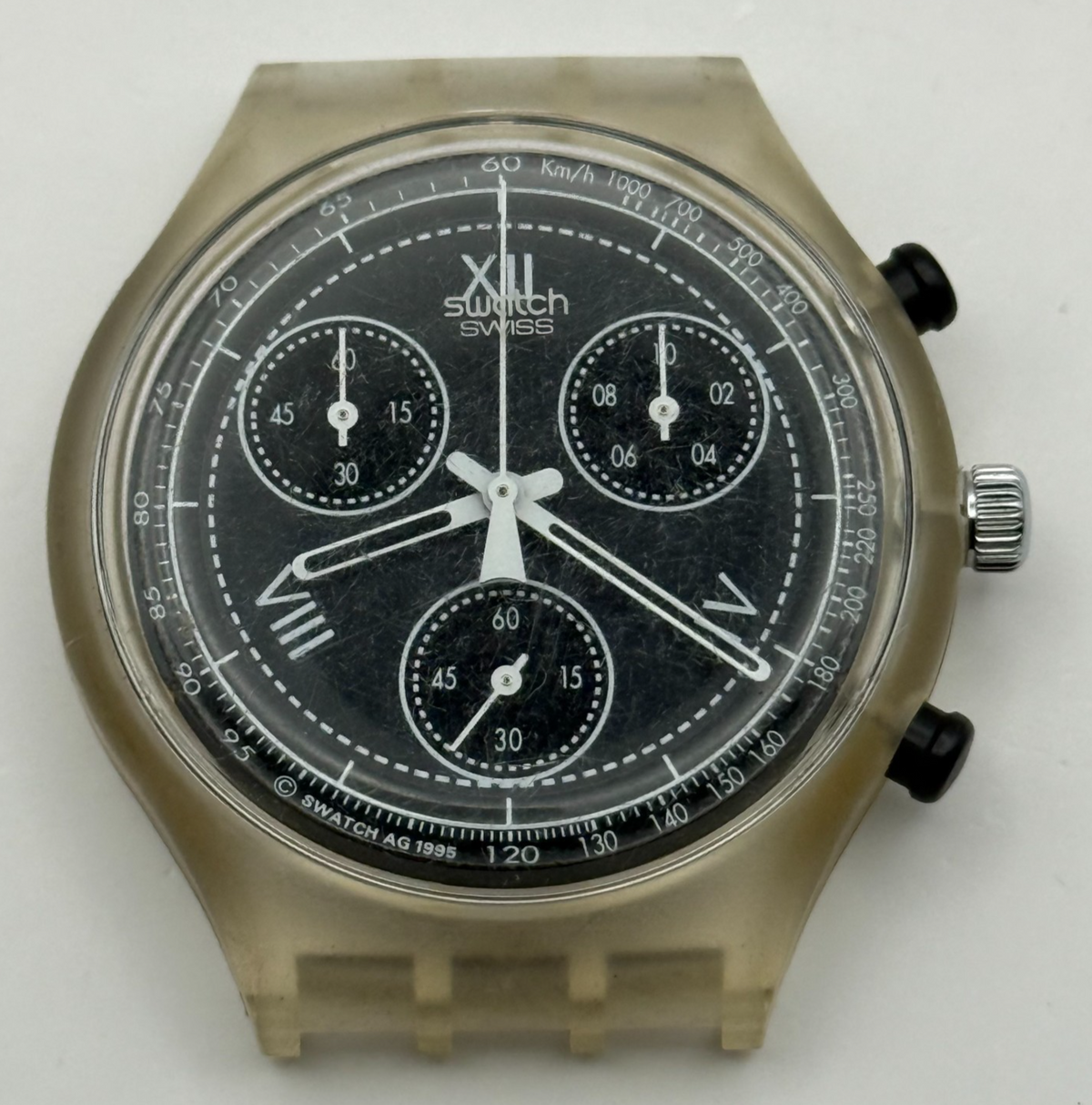 Vintage Swatch Chronograph Watch SCK110 See Through 1995 ETA Quartz Swiss Parts