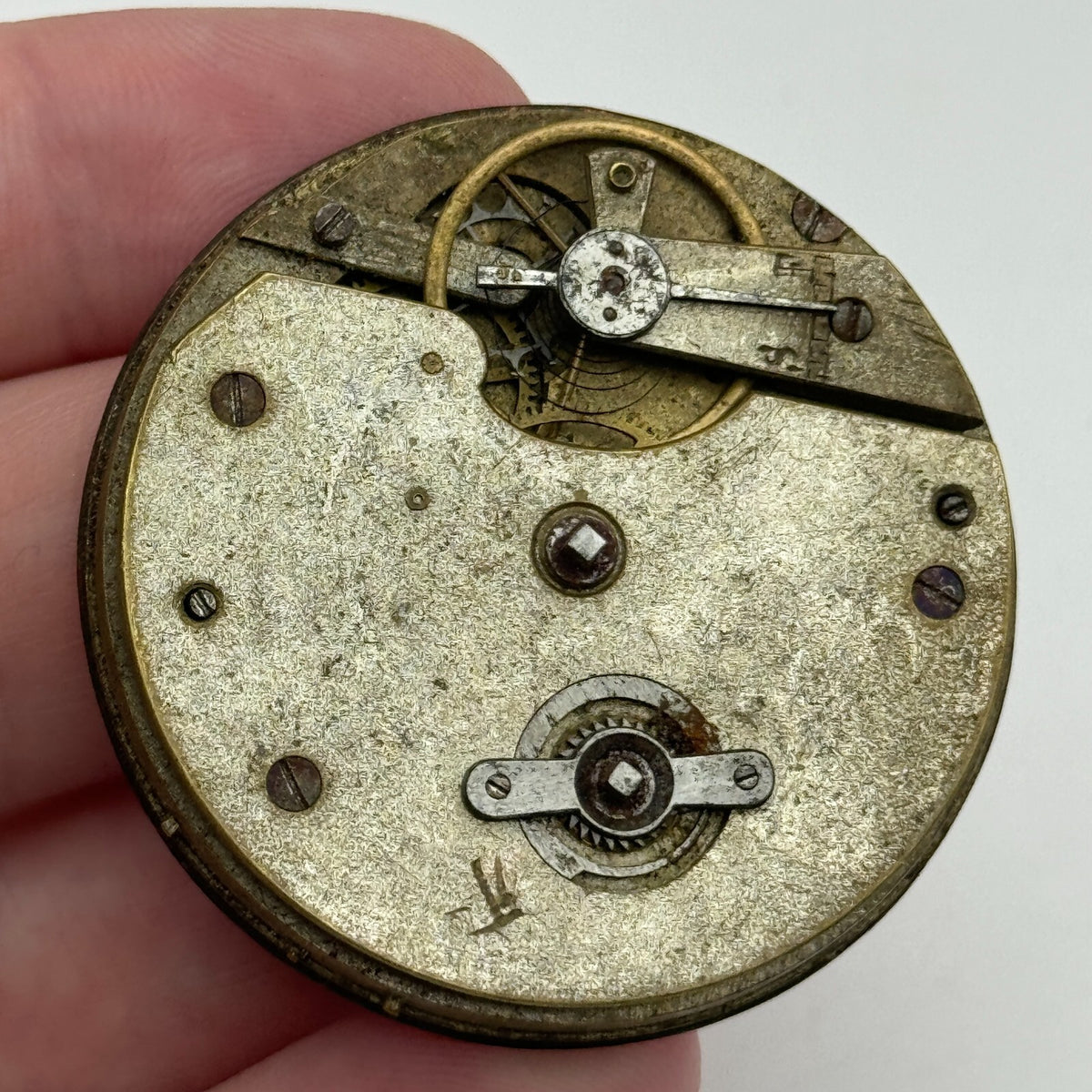 Antique Pocket Watch Movement Key Wound Parts Repair Spares 45.9mm