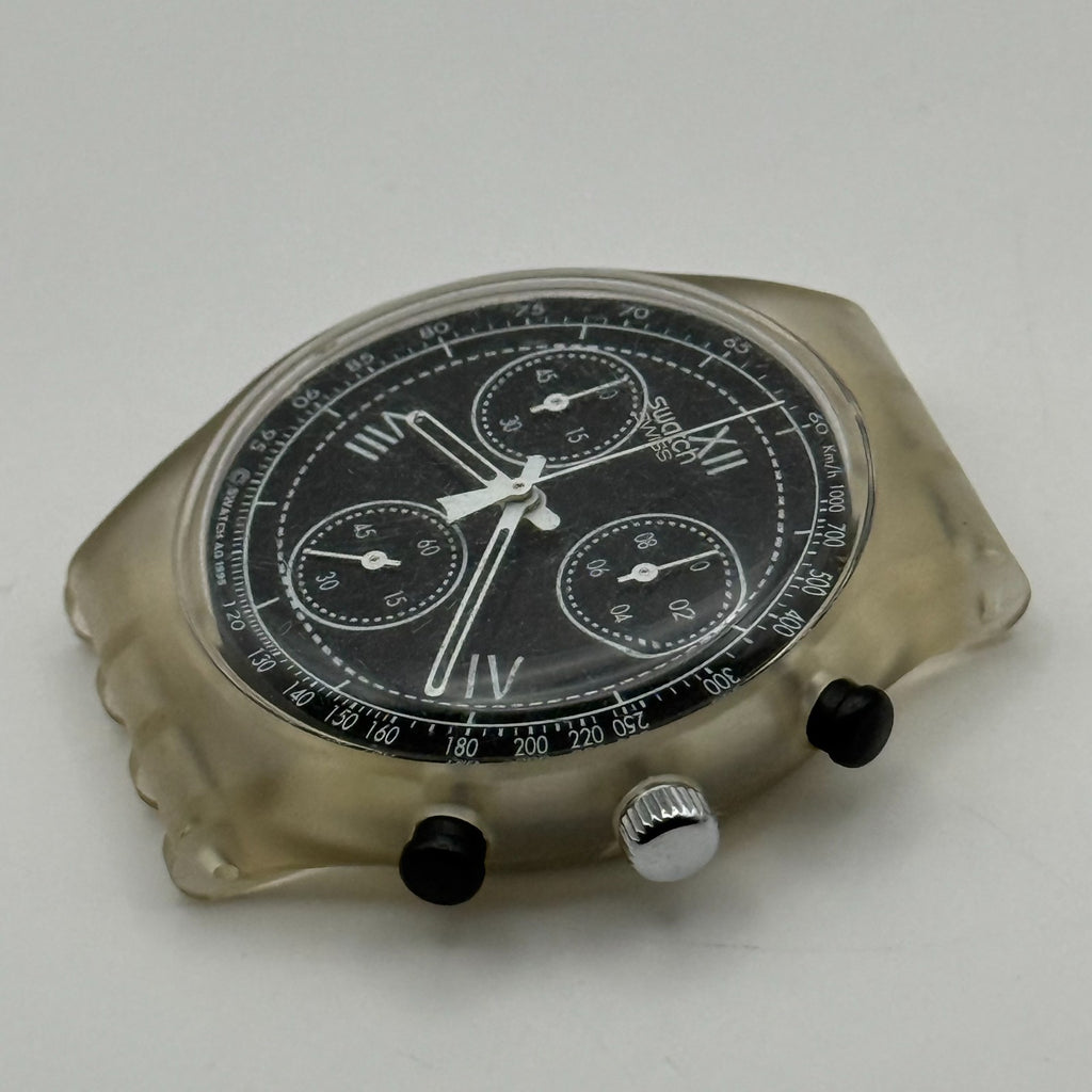Vintage Swatch Chronograph Watch SCK110 See Through 1995 ETA Quartz Swiss Parts