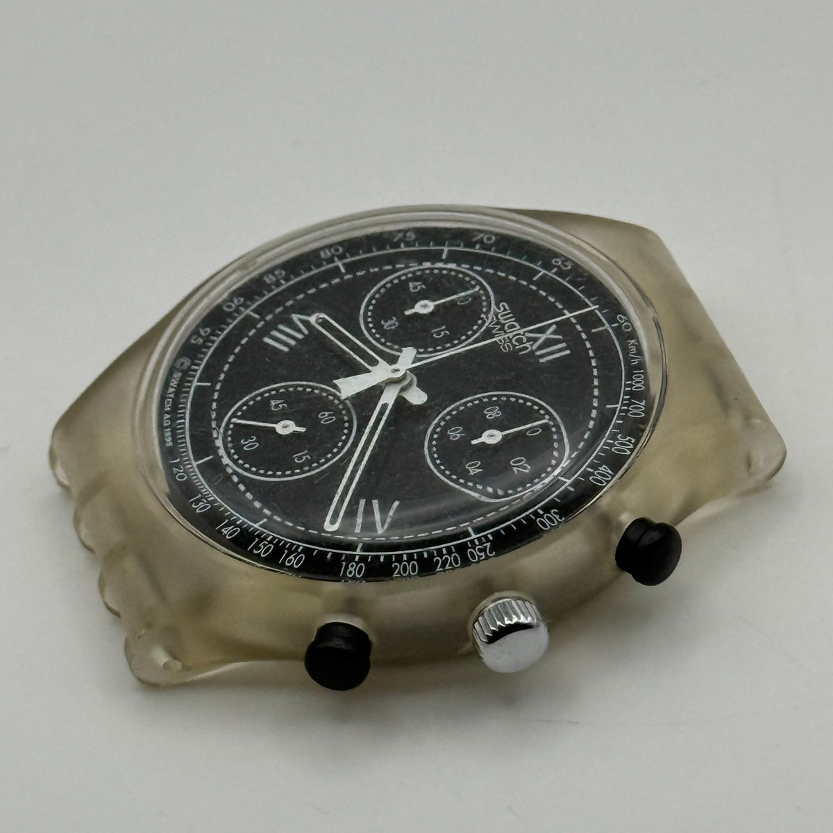 Vintage Swatch Chronograph Watch SCK110 See Through 1995 ETA Quartz Swiss Parts