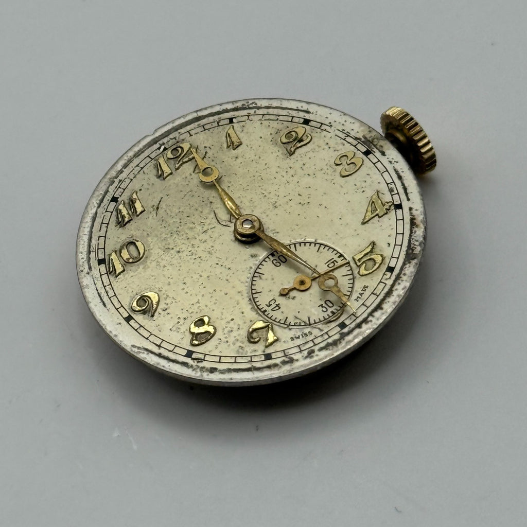 Unidentified Watch Movement Running 9 Jewels Swiss Manual Wind Parts 22.9mm