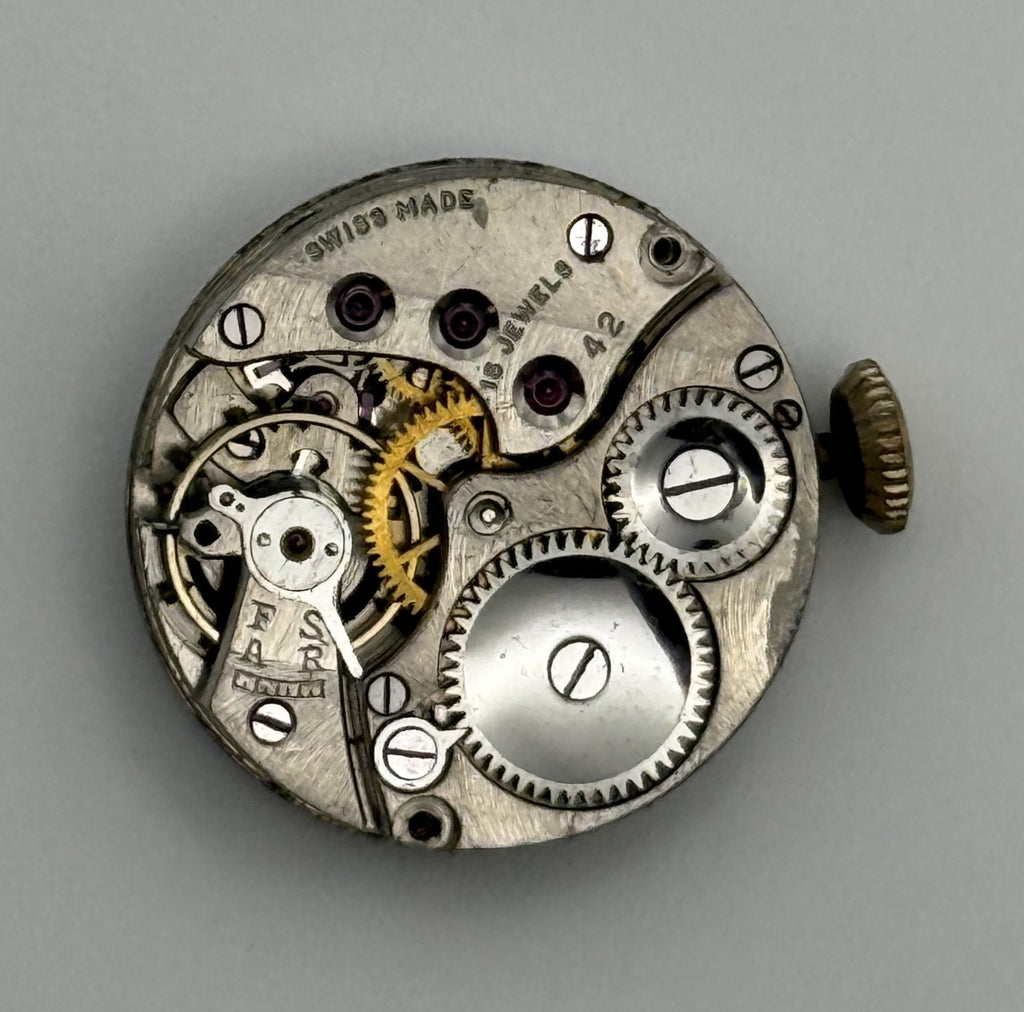 Revue 42 Watch Movement - Limit 111 - Running - For Parts / Repair