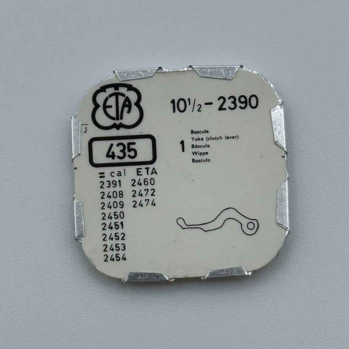 ETA 2390 Yoke - 10 1/2 - 435 - New Old Stock - Watch Parts