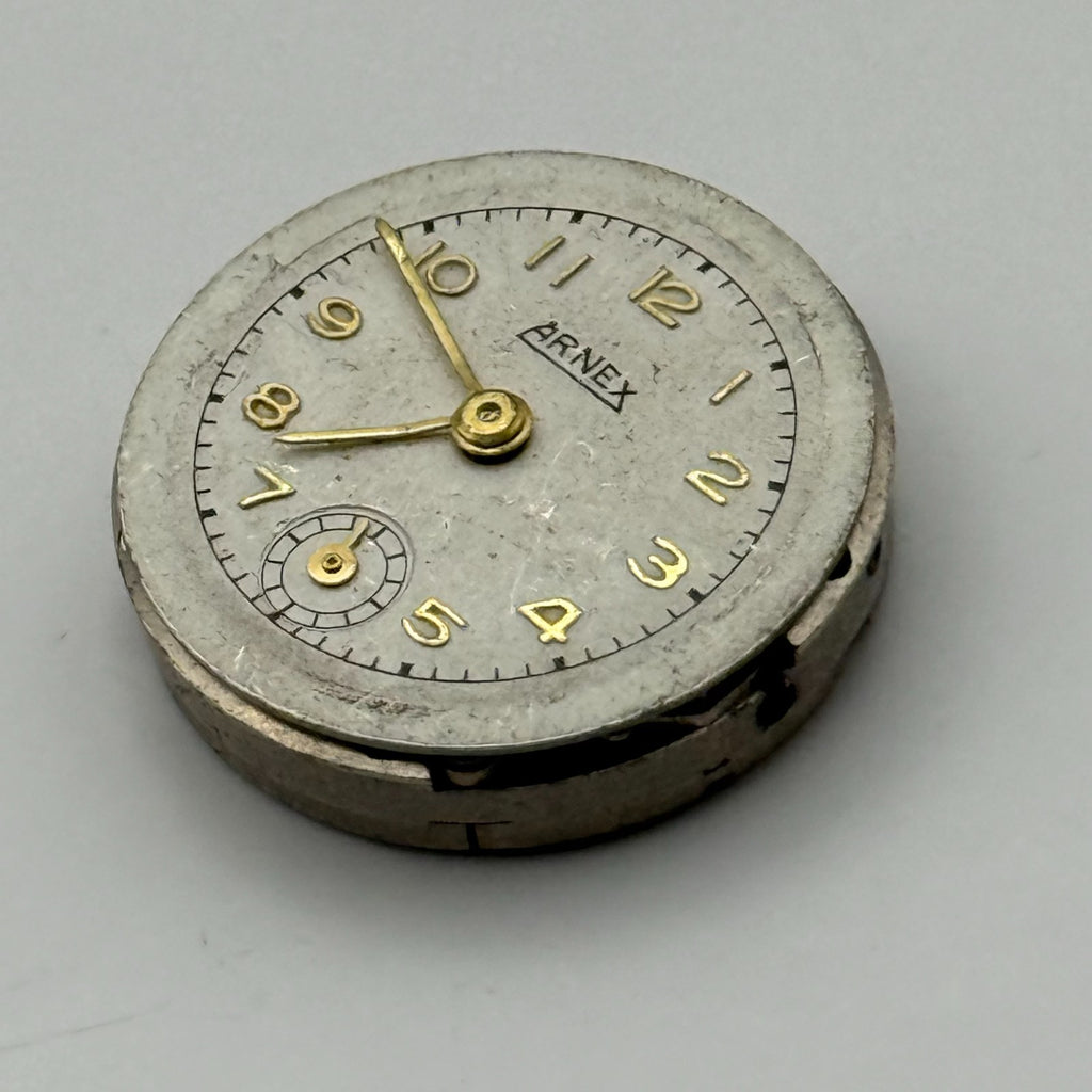 Unidentified Watch Movement Arnex 15 Jewels Swiss Manual Wind Parts 19.6mm