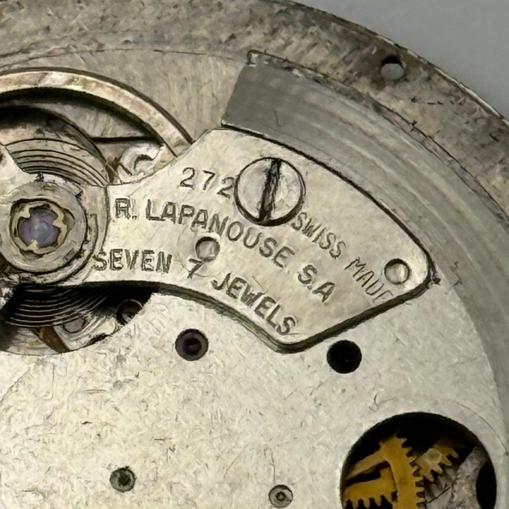 Rego 272 Watch Movement - R.A. Lapanouse 7 Jewels - For Parts / Repair - 27mm