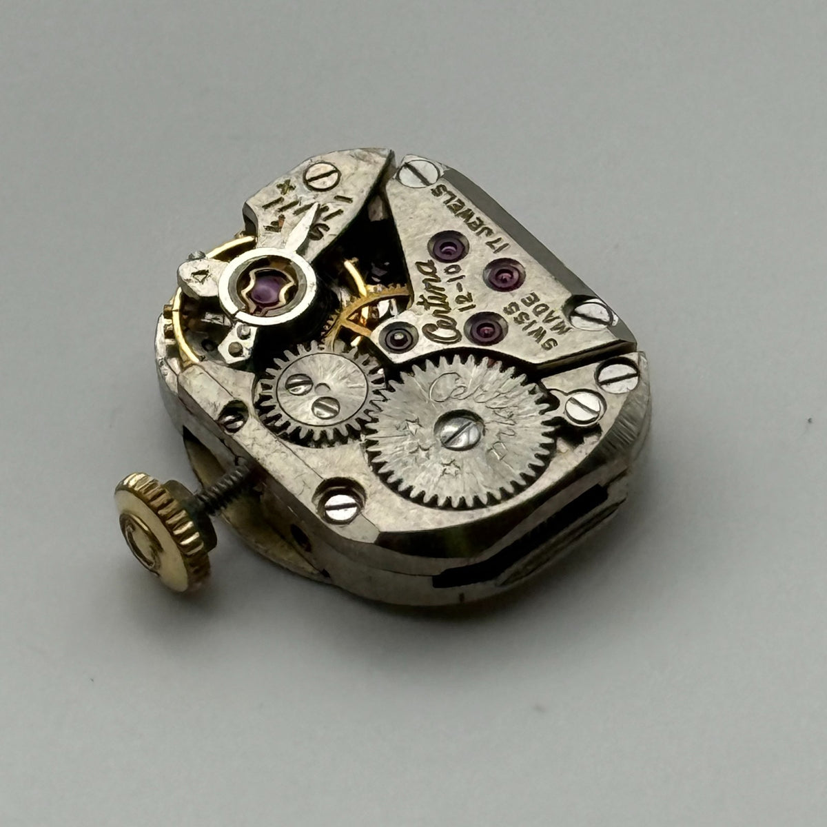 Certina 12-10 Watch Movement Running 17 Jewels Swiss Manual Wind Parts 12.1mm
