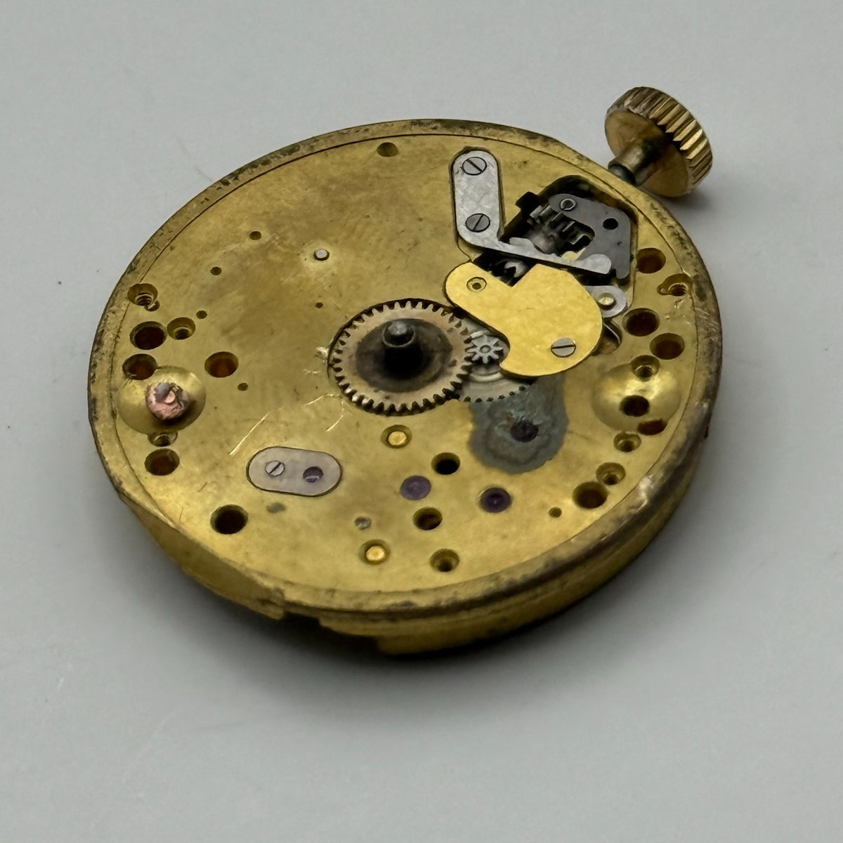 Unidentified Watch Movement Running 15 Jewels Swiss Manual Wind Parts 24.9mm