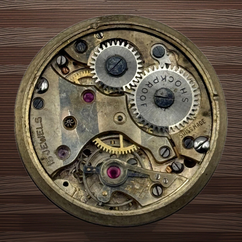 Unidentified Watch Movement - 15 Jewels Shockproof - For Parts / Repair - 26.9mm