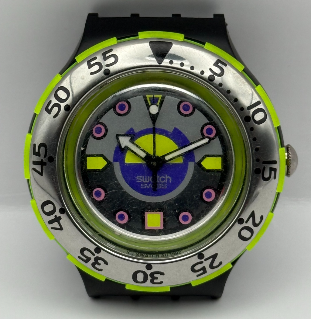 Vintage Swatch Scuba 200 Watch SDB103 Bombola 1992 ETA Quartz Swiss 40mm Parts 
