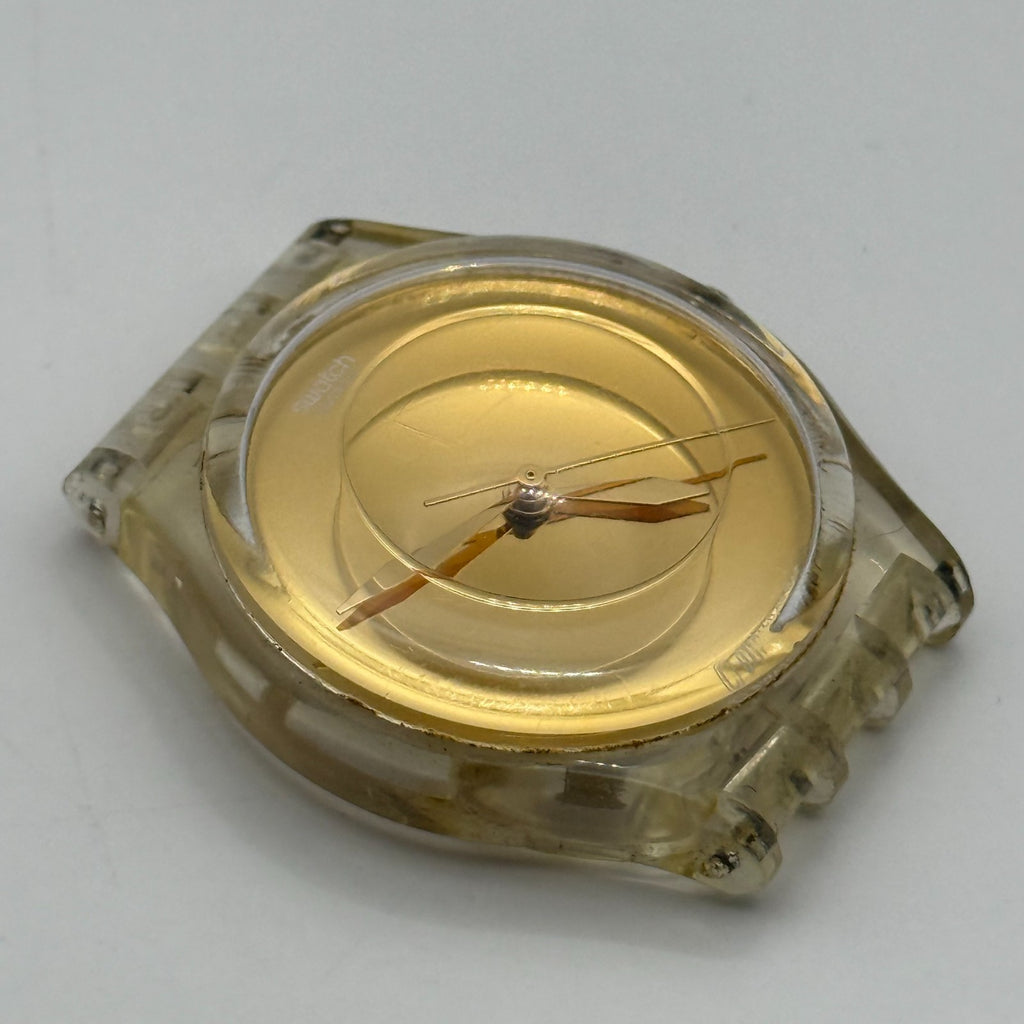 Vintage Swatch Jam Watch AG 1997 Gold Tone ETA Quartz Swiss 33mm Parts 