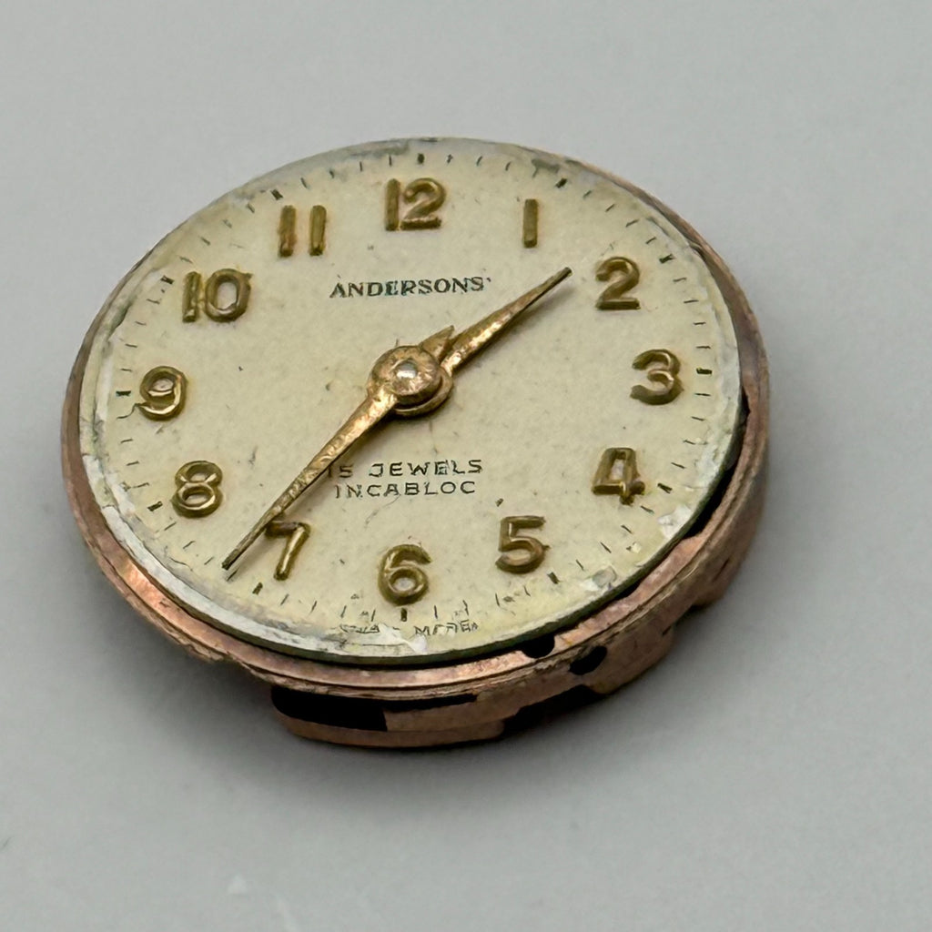 FHF 34 Watch Movement Andersons 15 Jewels Swiss Manual Wind Parts Repair 17.4mm